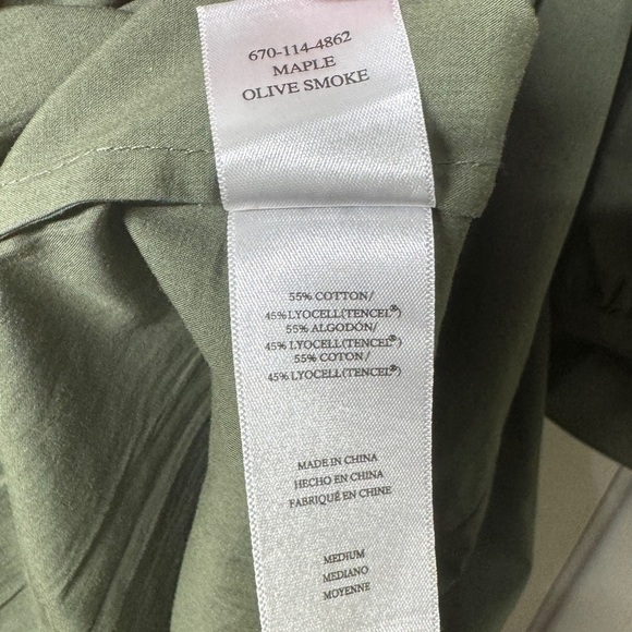 Rails Green Maple Olive Smoke Long Sleeve V Neckline Midi Dress Size Medium - Picture 16 of 16